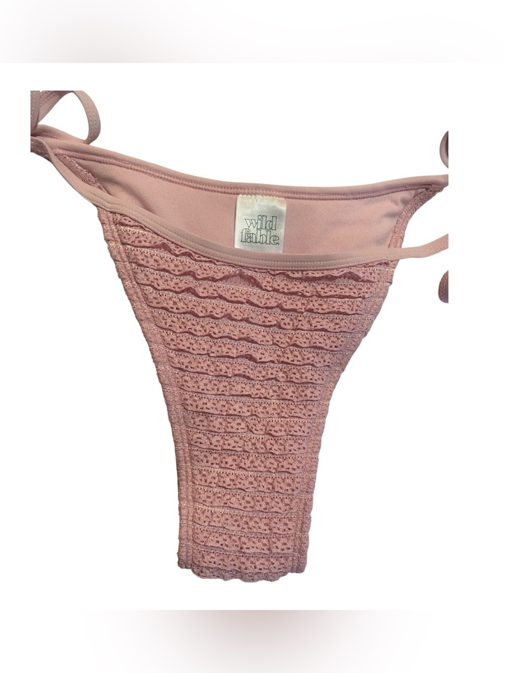 wild fable light Pink Lacey Cheeky Bikini Bottom Swimwear Size XXS Juniors (00)
